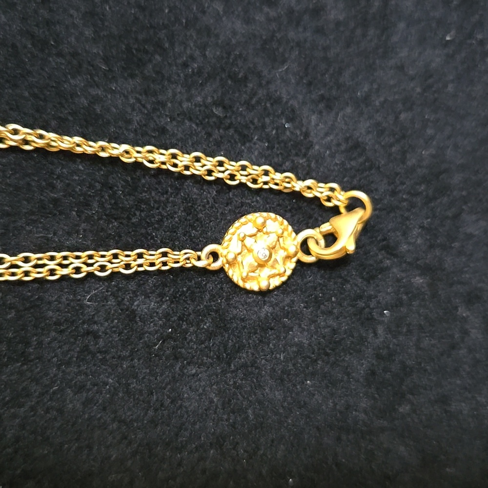 FREIDA ROTHMAN Elegant Gold and Black Crystal Pendant Tassel Necklace - Picture 4 of 5